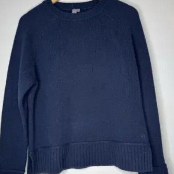 Sweaty Betty Womens SMALL elevate Mountain Wool Yak Blend Jumper Sweater Blue - Picture 1 of 3